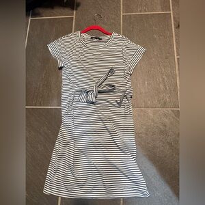 Striped Navy and White Dress